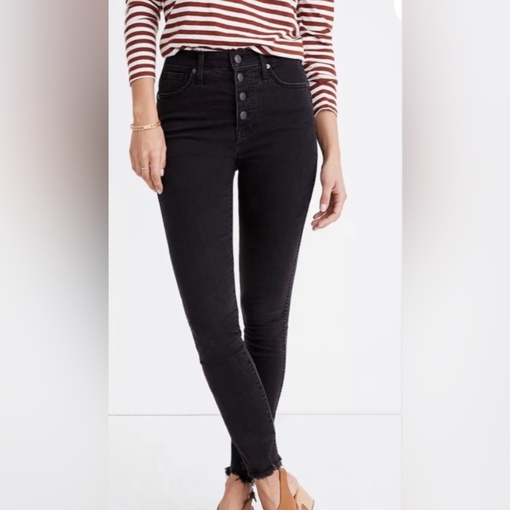 Madewell Faded Black 9 high rise skinny